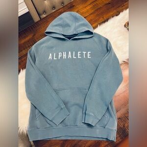 Alphalete Hoodie Sweatshirt Blue Women’s Medium Unisex Fit Oversized Cozy Gym